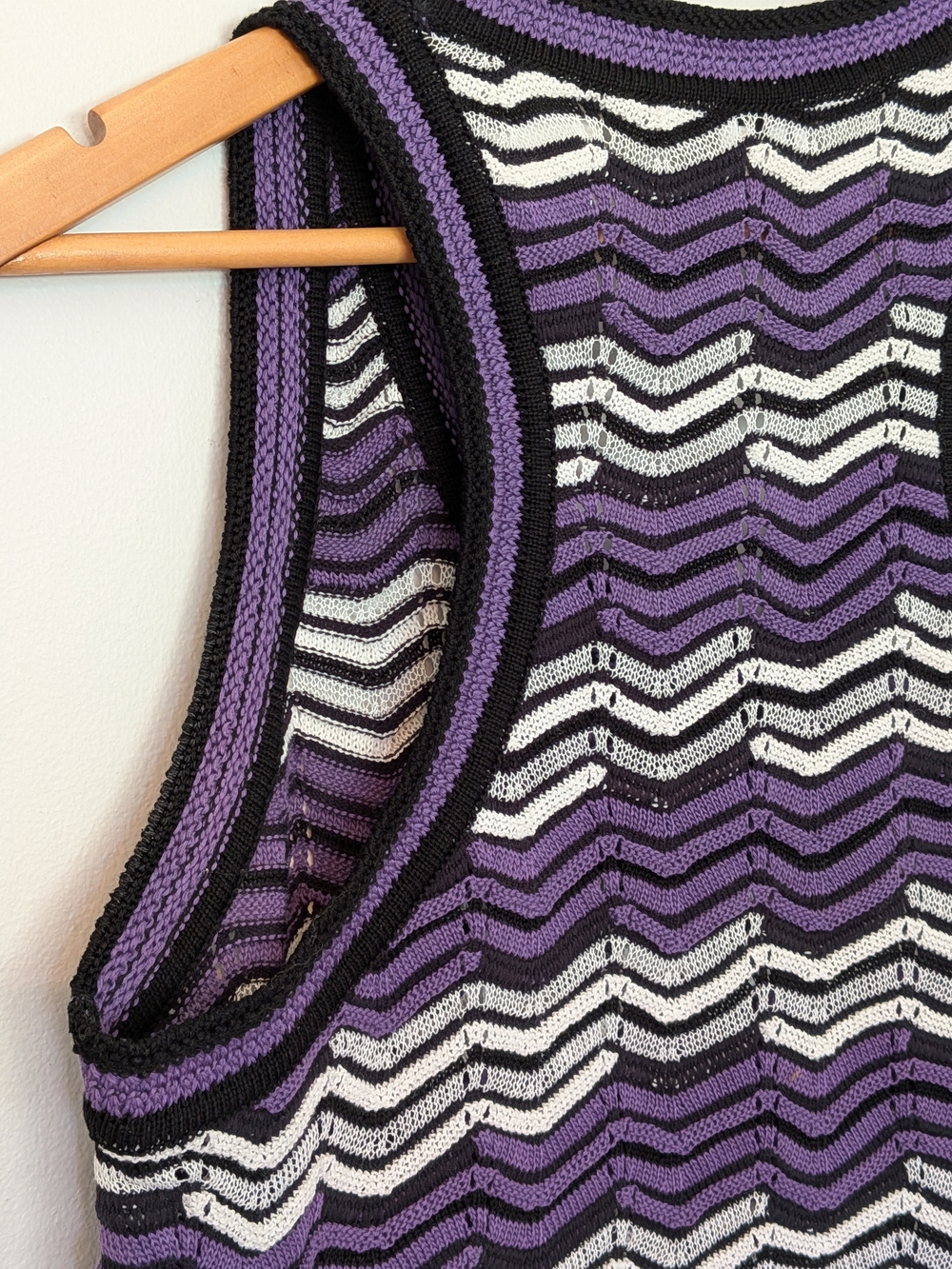Missoni Purple, Black & White Striped Knit Tank Top - Picture 6 of 11